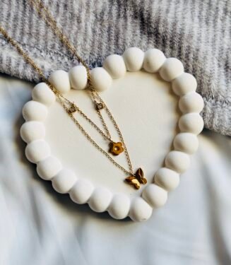 Gold layered butterfly pendant necklace
