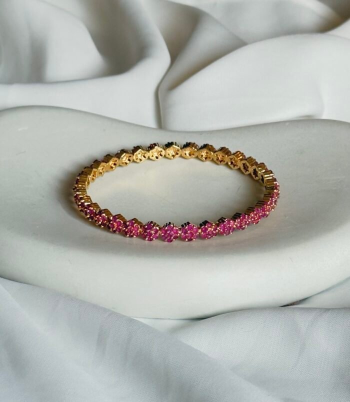 Floral Gemstone Bangle