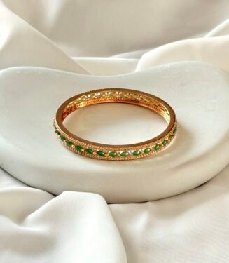 Emerald Petal Gold Bangle