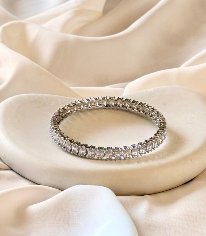 Dual‑Tone Lattice Bangle