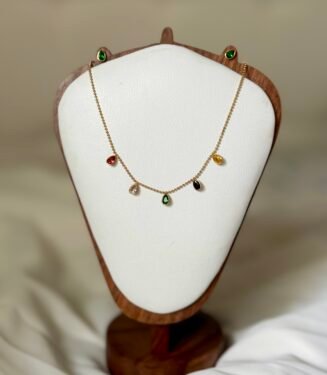 Multi Stones Gold Necklace
